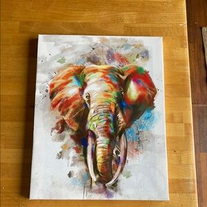 Colorful Elephant Canvas Art